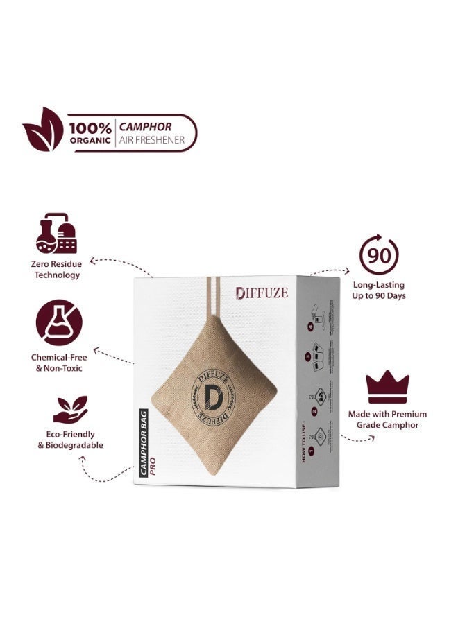 DIFFUZE Luxury Car Air Freshener Long Lasting – Natural Car Perfume & Odor Eliminator with Activated Charcoal, Lavender, Sandalwood & Camphor – Non Electric Car Air Purifier, Charcoal Odor Absorber, Premium Car Fragrance for Car (Beige) - Image 3